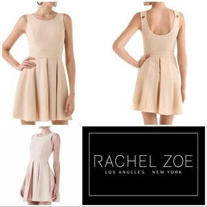 Rachel Zoe "Mimi" Beige Wool Pleated Retro Skater Dress - 0